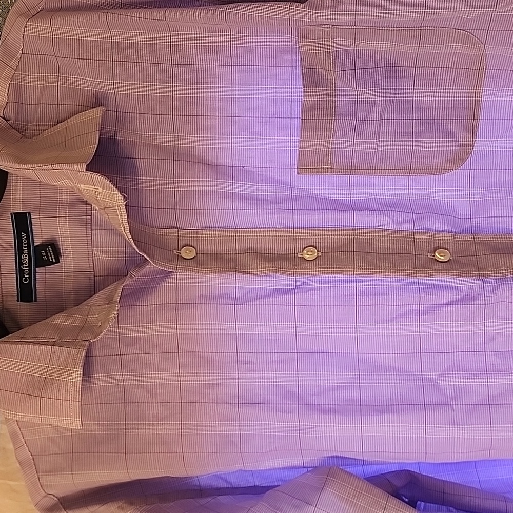 Croft & Barrow Purple Checkered Shirt Mens 17 1/2 34/35 - Picture 2 of 4
